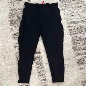 SPANX Black High-Waisted Pointe Ankle Pants with Hem Slit